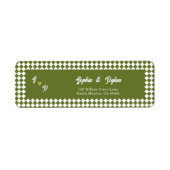 Retro Olive Green Monogram Initial Wedding Address (Vorne)
