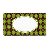 Retro Olive Green Raute Kitchen Business Labels (Vorne)