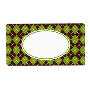 Retro Olive Green Raute Kitchen Business Labels
