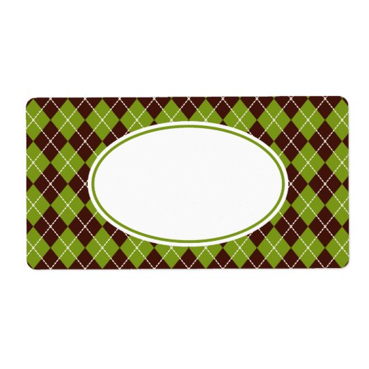 Retro Olive Green Raute Kitchen Business Labels (Vorne)