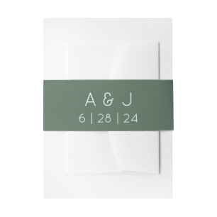 Retro Olive Green Wedding Einladungsbanderole