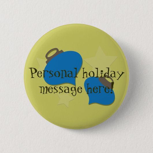 Retro Olive Ornament Weihnachten Button (Vorderseite)