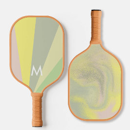 Retro Olive Sorbet Monogram Modern Personalisiert Pickleball Schläger