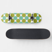 Retro Olive und grüne Punkte Skateboard (Horizontal)
