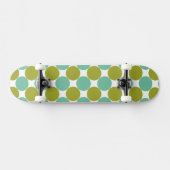 Retro Olive und grüne Punkte Skateboard (Horizontal)