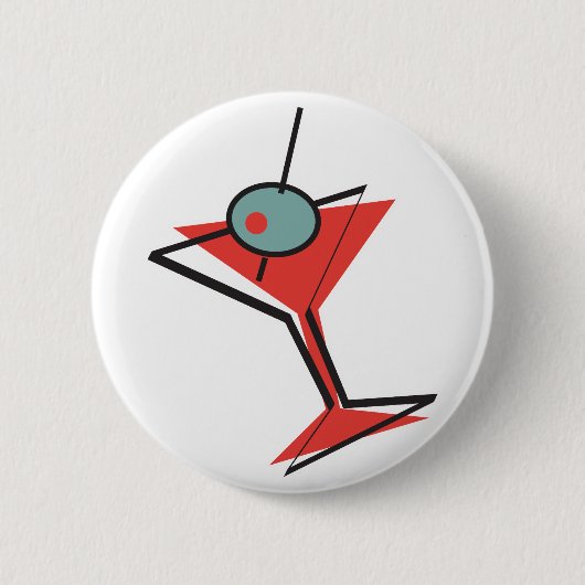 Retro-Oliven-Martini Button (Vorderseite)