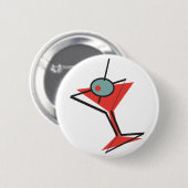 Retro-Oliven-Martini Button (Vorne & Hinten)