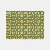 Retro Olivgrün abstraktes geometrisches Muster Fleecedecke (Vorderseite (Horizontal))