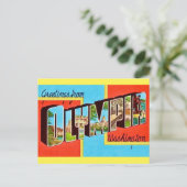 Retro Olympia WA Postkarte (Stehend Vorderseite)