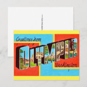 Retro Olympia WA Postkarte (Vorne/Hinten)
