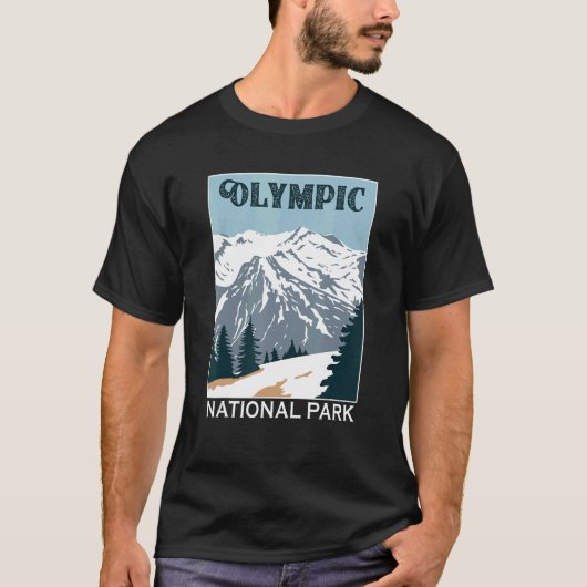 Retro Olympic National Park Mountain Camping Souve T-Shirt (Vorderseite)