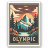 Retro Olympischer Nationalpark Aufkleber (Vorderseite)