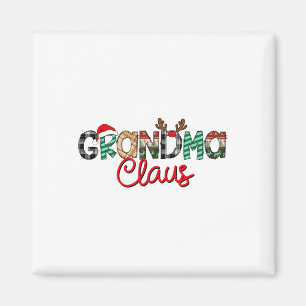 Retro Oma Claus Reindeer Christmas Matching Fa Magnet
