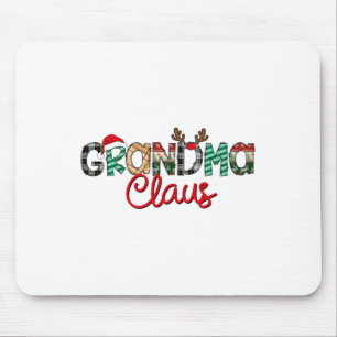 Retro Oma Claus Reindeer Christmas Matching Fa Mousepad