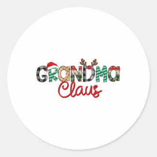 Retro Oma Claus Reindeer Christmas Matching Fa Runder Aufkleber