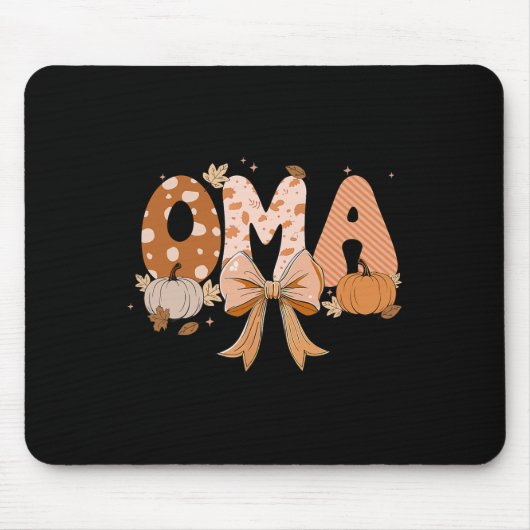 Retro Oma Coquette Bows Leopard Fall Erntedank Mousepad (Vorne)