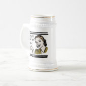 Retro Oma T-Shirts und Geschenke Bierglas (Vorderseite Links)