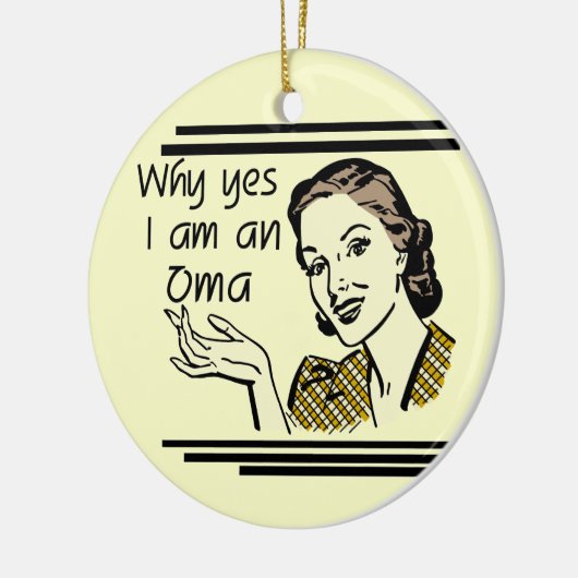 Retro Oma T-Shirts und Geschenke Keramik Ornament (Links)