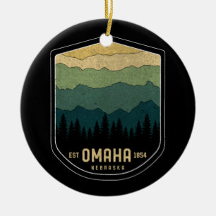 Retro Omaha Nebraska NE Staat Berge Vintage Keramik Ornament