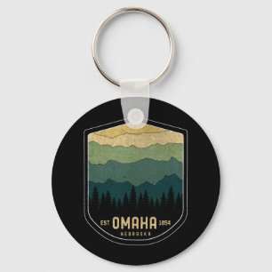 Retro Omaha Nebraska NE Staat Gebirge Vintag Schlüsselanhänger