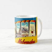 Retro Omaha Nebraska Postkarte Kaffeetasse (VorderseiteRechts)