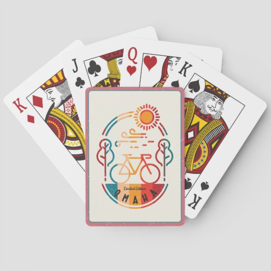 Retro Omaha Radweg Spielkarten (Rückseite)