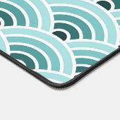 Retro Ombre Aquamarin Blue Green Waves Art Muster Schreibtischunterlage (Ecke)
