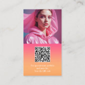 Retro Ombre Gradient qr Code Logo-Fotograf Visitenkarte (Rückseite)