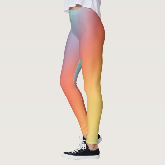 Retro Ombre Pastel Mute Rainbow Trendy Leggings (Links)