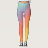 Retro Ombre Pastel Mute Rainbow Trendy Leggings (Vorderseite)