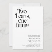 Retro One Future Minimalistisch Couples Dusche Fot Einladung (Vorderseite)