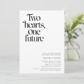 Retro One Future Minimalistisch Couples Dusche Fot Einladung (Stehend Vorderseite)