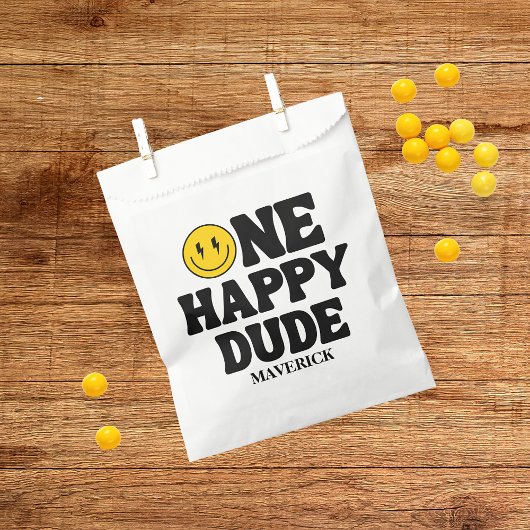 Retro One Glücklicher Typ Lächeln Gesicht Junge 1. Geschenktütchen