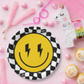 Retro One Happy Dude Smile Face Boy 1st Birthday Pappteller (Party)