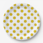 Retro One Happy Dude Smile-Gesicht Junge 1. Geburt Pappteller (Vorderseite)