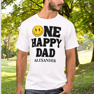Retro One Happy Smile Gesicht Dad Geburtstag T-Shirt