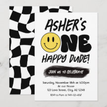 Retro One Happy Typ Happy Face ersten Geburtstag