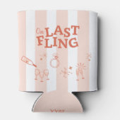 Retro One Last Fling Bachelorette Dosenkühler (Rückseite)