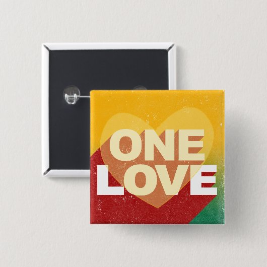 Retro One Liebe Poster Art farbenfroh Button (Vorne & Hinten)