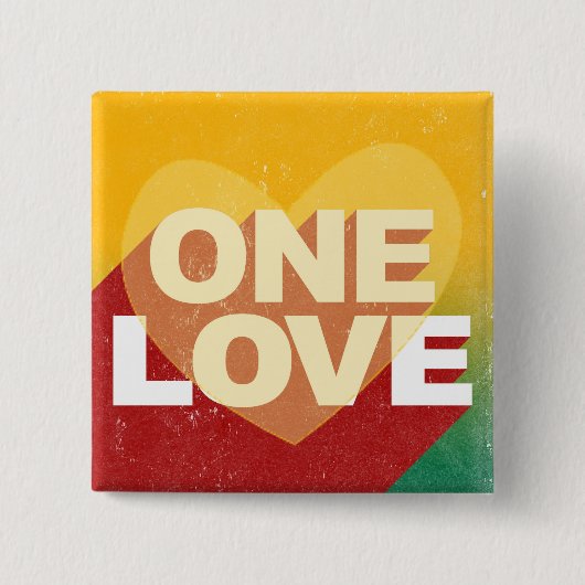 Retro One Liebe Poster Art farbenfroh Button (Vorderseite)