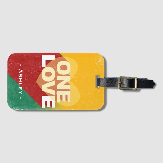 Retro One Liebe Poster Kunst Personalisiert Gepäckanhänger (Vorderseite (Horizontal))