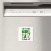 Retro One Lucky Dude St Patricks Day Shamrock Glüc Magnet (In Situ (Geschirrspüler))