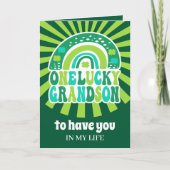 Retro One Lucky Grandson St. Patrick's Day Card Karte (Vorderseite)