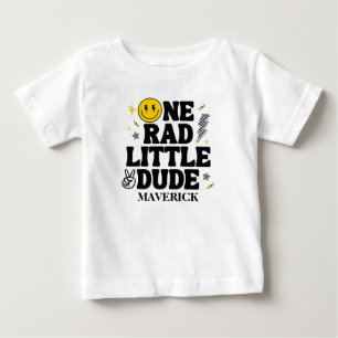 Retro One Rad Little Dude Smile Boy 1. Geburtstag Baby T-shirt