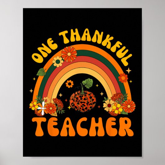 Retro One Thanker Teacher Erntedank Fall Mens Poster (Vorne)