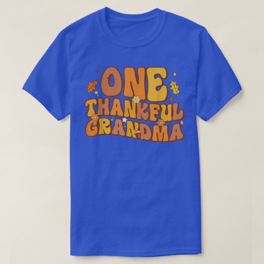 Retro One Thankful Oma Fall Herbst glücklich Viele T-Shirt (Design vorne)