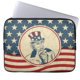 Retro Onkel Sam Rustikale Americana Laptopschutzhülle