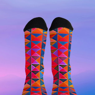Retro-Op-Art-bunte-Dreiecks-Socken Socken