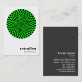 Retro Op Art - Grün und Schwarz Visitenkarte (Vorne/Hinten)