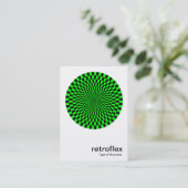 Retro Op Art - Grün und Schwarz Visitenkarte (Stehend Vorderseite)